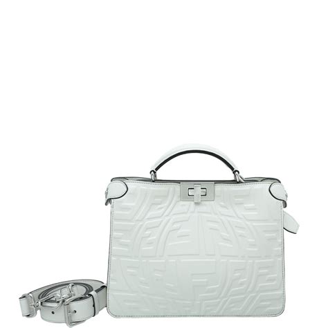 fendi peekaboo white mini|Fendi peekaboo iseeu mini.